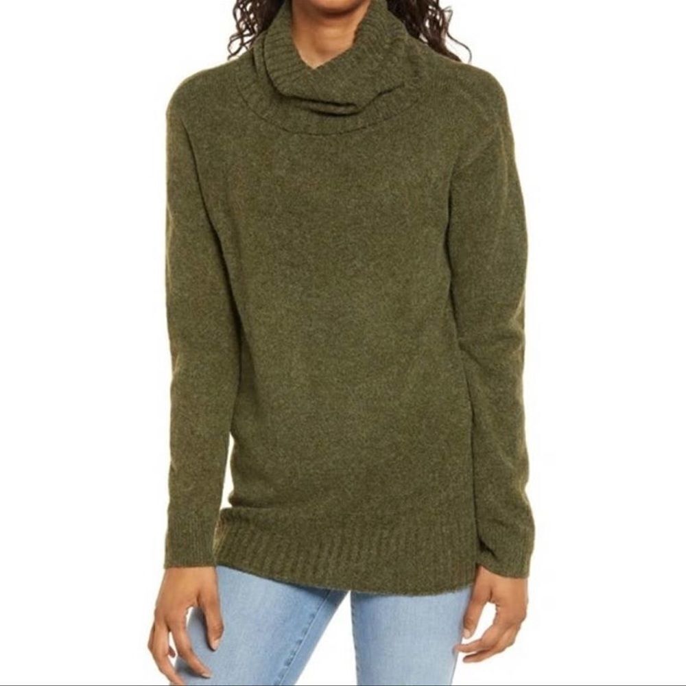 BP Olive Night Green Turtleneck Sweater - Picture 1 of 8